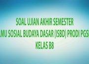 SOAL UJIAN AKHIR SEMESTER ILMU SOSIAL BUDAYA DASAR (ISBD) KELAS B8